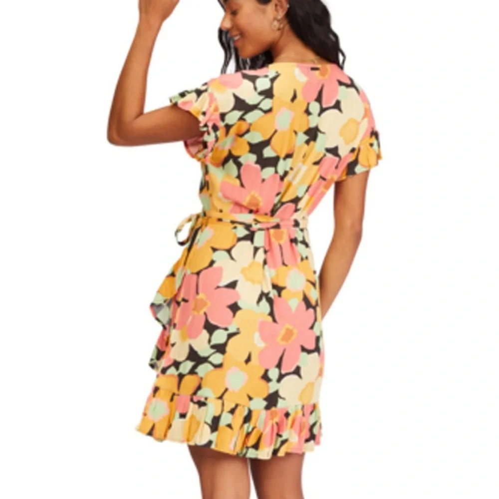☀️🌺 BILLABONG 🌺☀️ Wrap And Roll Mini Dress - Picture 2 of 4